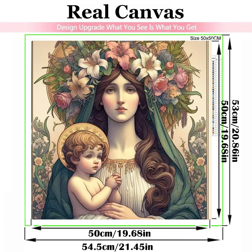 Virgin Mary Prays 5D Diy Diamond Painting Full Square Round Mosaic Cross Stitch Rhinestone Angel Rose Diamond Embroidery