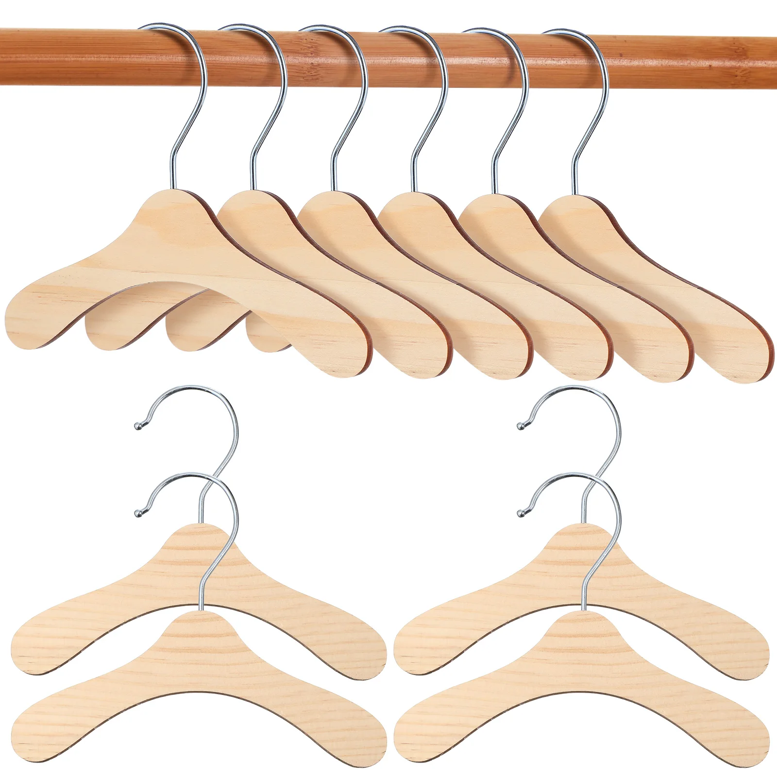 

10pcs Pet Clothes Rack Dog Costume Hanger Wooden Large Size 17 5cm Portable Storage Solution For Pet Apparel