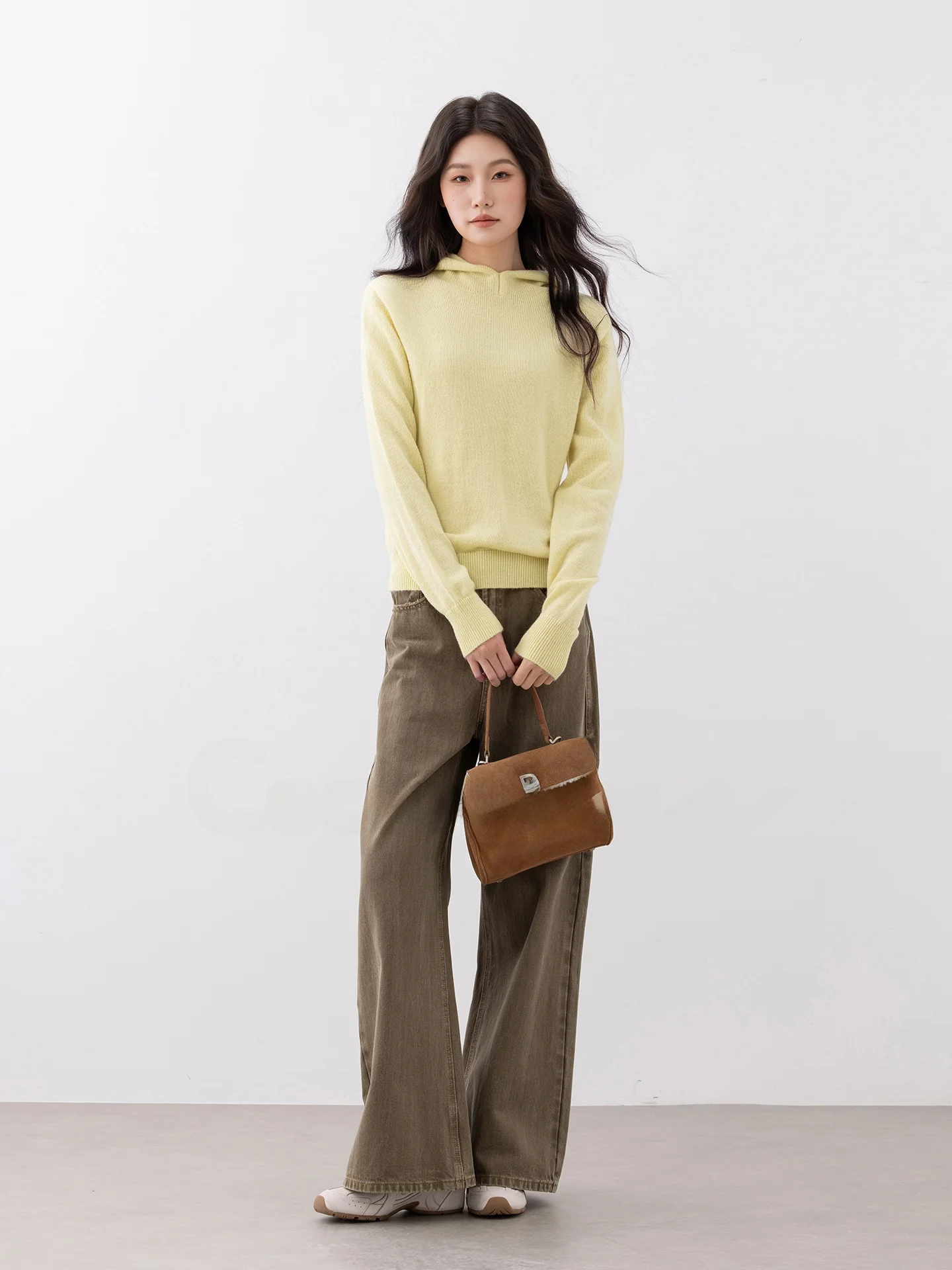 

Retro 100% Cotton Straight Leg Wide Leg Pants High Waist Casual Denim Jeans Women's Loose Fit Trousers Autumn Spring Season