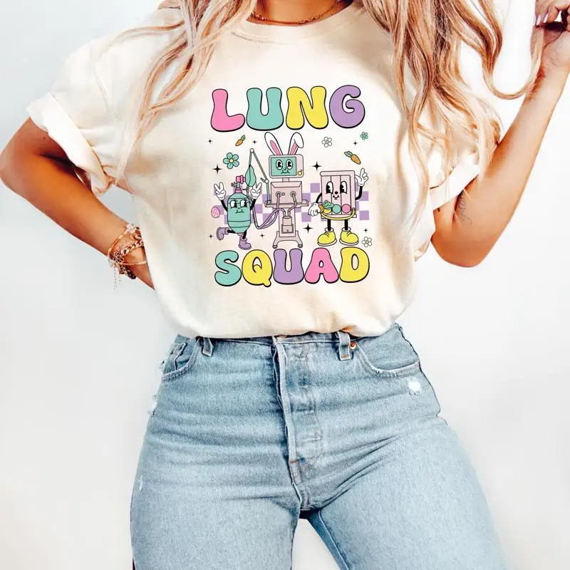 

Lung Squad RT Nurse Easter T Shirt Respiratory Therapist Therapy SweaT