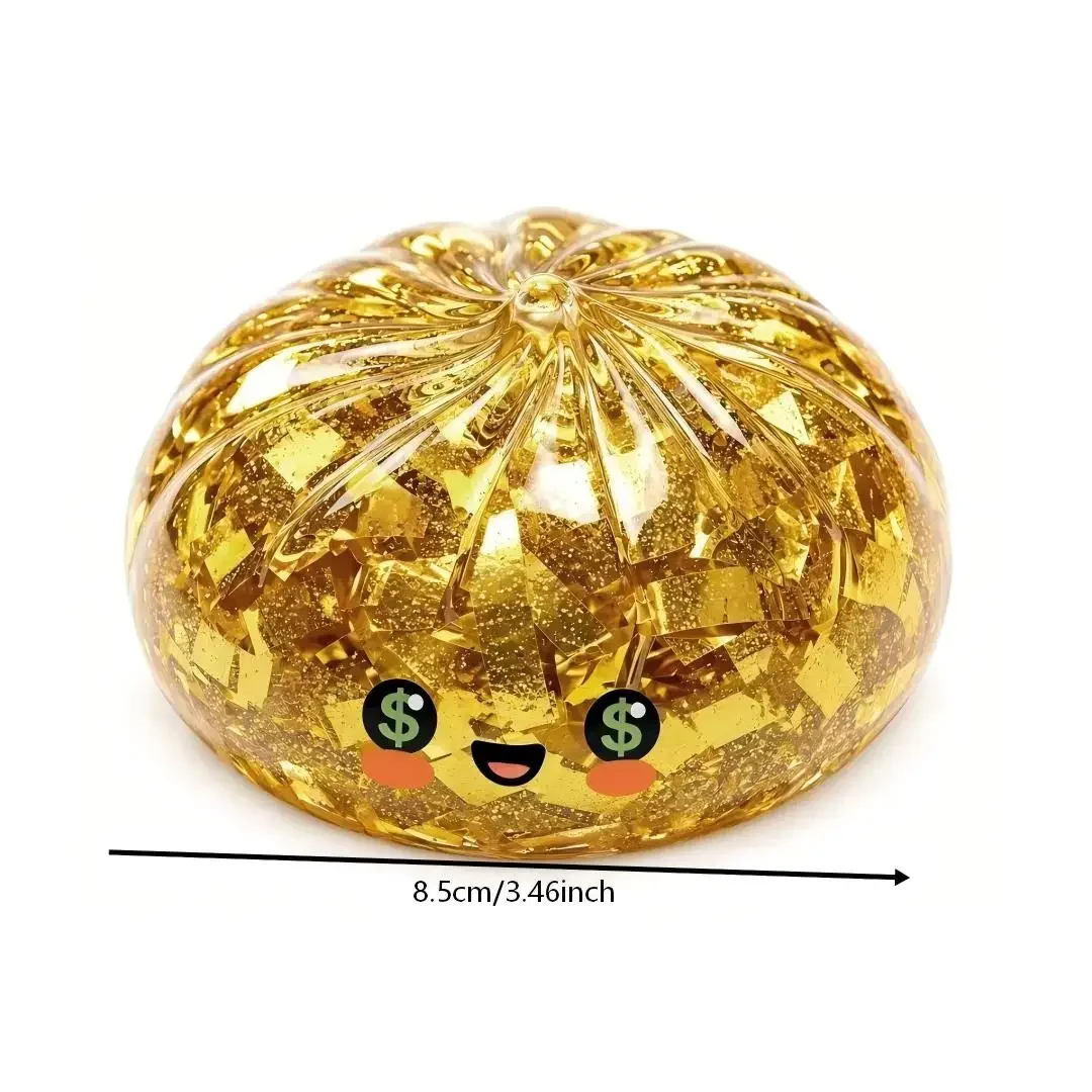 Glitzer-Hai-Dumplings: Weiches, langsam rückfederndes Mini-Brötchen-Fidget-Spielzeug mit Dampfgarer – zum Kneifen und Spielen – Detail 2