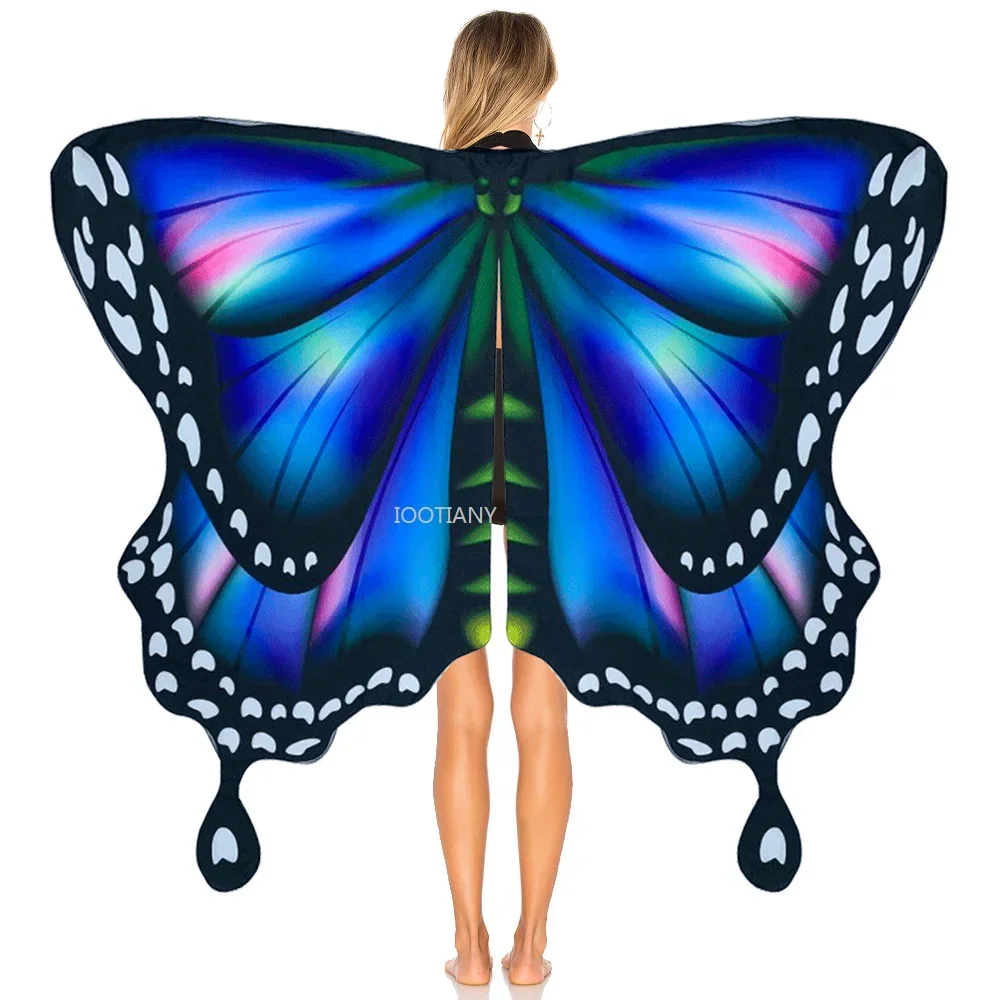 

Cosplay New Big Butterfly Cosplay Costume Halloween Cos Butterfly Wings Shawl Carnival Party Stage Performance Rotating Capes