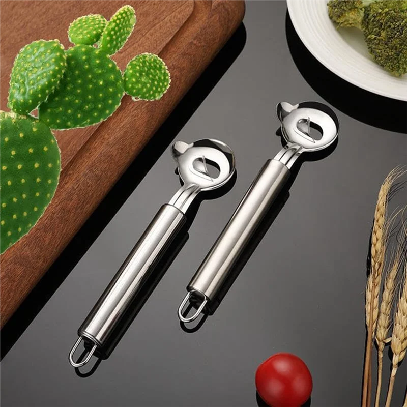 【24 Hours Sale】2025 New 3-Pack Cactus Peeler Spoon Stainless Steel, Cuchara Pelador De Nopales,Multi-Function Peeling Knife Tool