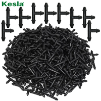 KESLA 50pcs 1/8'' Barbed 3-Way Tee Connector for 3/5mm Micro Drip Irrigation Tubing Hose Couplings Watering Pipe Garden Tools
