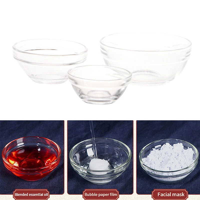 1pc Glass Facial Mask Essential Oil Bowl Facial Makeup Skin Care Tools Beauty Salon Essential Oil Bowl Thickening Mask Bowl