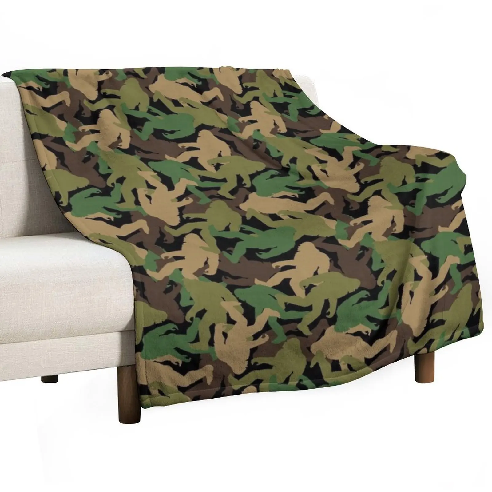 Bigfoot Camouflage Throw Blanket Designers halloween Soft Blankets