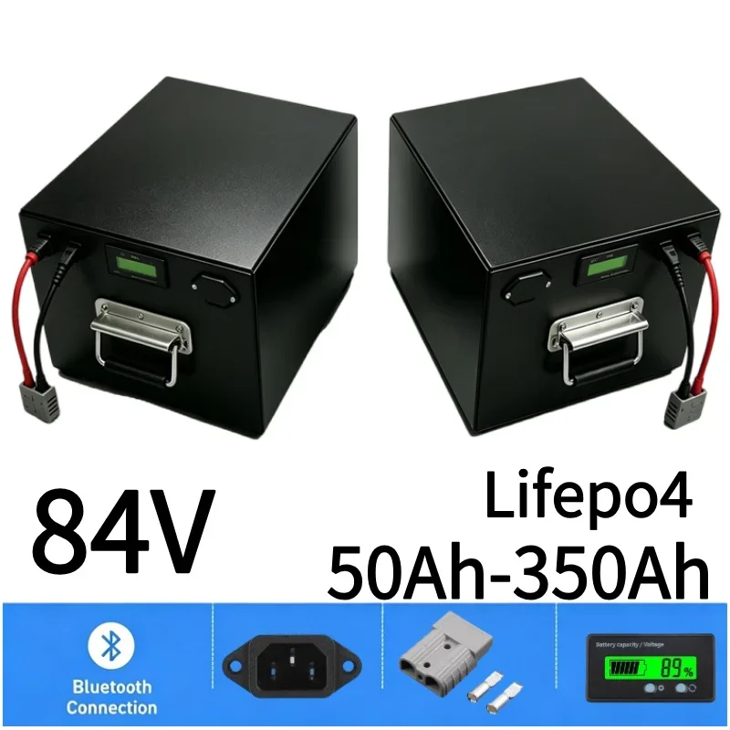 84V 28S LiFePO4 Battery Pack 50Ah-350Ah with Smart BMS APP Monitor Large Capacity Deep Cycle Long Lifespan Lithium Iron Phosphat