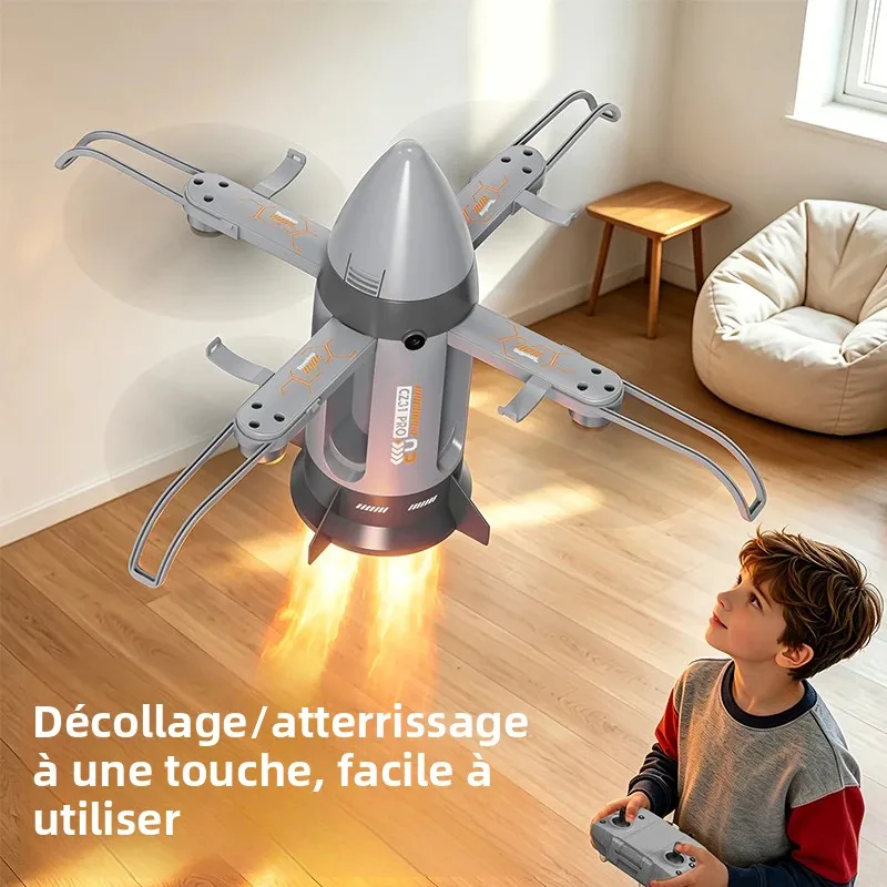 En stock : Avion télécommandé CZ31 HD 4K avec double caméra et application Wi-Fi, jouet à effet de pulvérisation de fumée pour garçons et adultes – Cadeau idéal