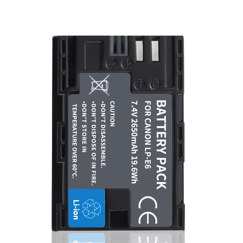 2650mAh LP E6 LPE6 LP-E6 E6N بطارية + شاحن USB لكانون EOS 5DS R 5D Mark II 5D Mark III 6D 7D 60D 70D 80D كاميرا رقمية #5