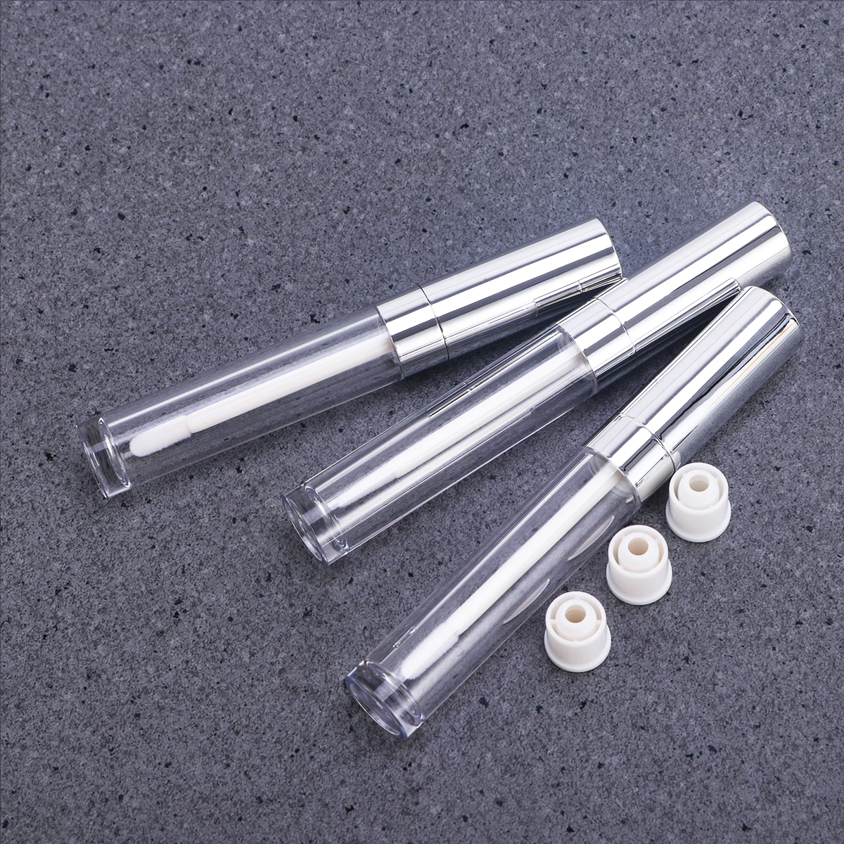 3pcs Lip Gloss Tubes With Wand Bottles Empty Tubes with Wand Mini Portable Travel Makeup Containers for Lip Gloss Toner