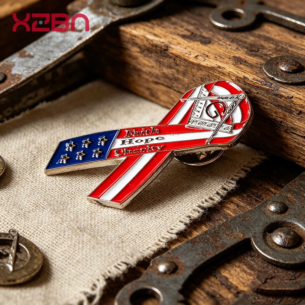 Masonic Lapel Pins American Flag Badge Mason Freedom Freemason Metal Material Exquisite Friendship Souvenirs Gifts