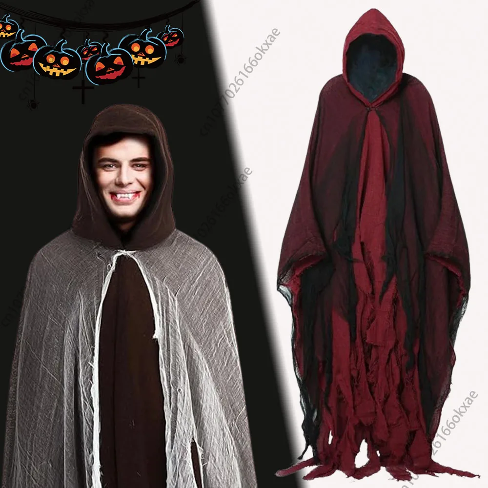 1/2/3PCS Halloween Cape Cape Cos Dead Witch Zombie Costume Skull Cape Props Horror Dress Up Cape Halloween Horror Costume Props