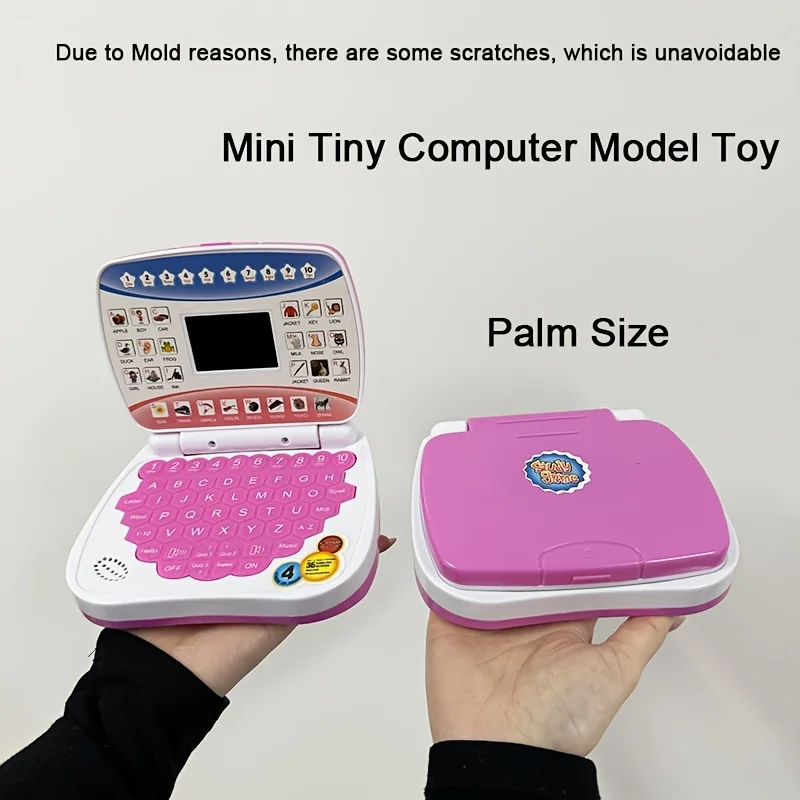 Mini giocattolo per computer didattico, modello portatile, macchina per l'apprendimento educativo, funzioni multiple di lettere, numeri, musica