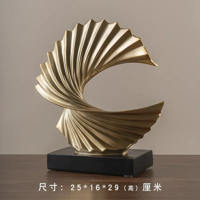 New Home Decoration Gold Statues Living Room Ornament Decorative Figurine Tabletop Abstract Sculpture