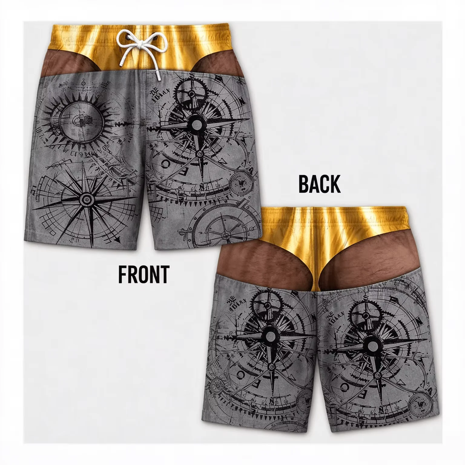 2027 Funny Swim Trunks Men 3d Print Leopard Fake Skin Bikini Beach Shorts Novelty Gift Cosplay Party Shorts Cow Illusion Trunks