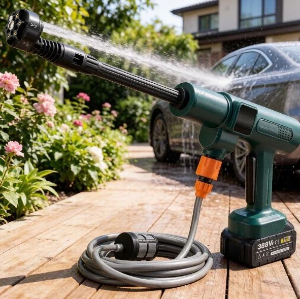 300W 18V Cordless Pressure Washer 15Bar 2-Speed Brushless Motor Car Wash & Garden Sprayer Home Use