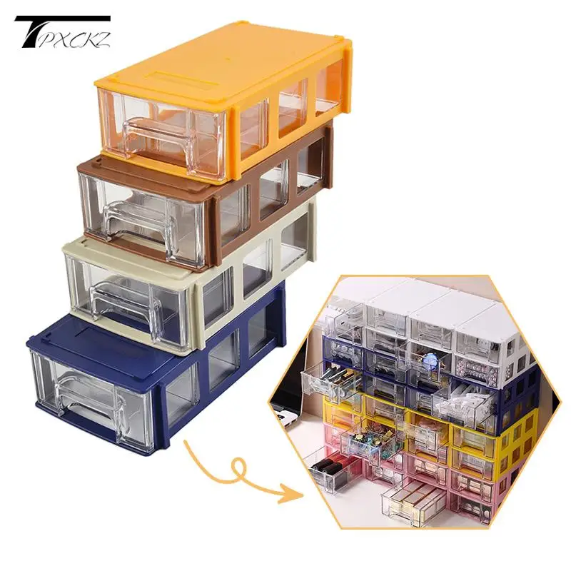 Storage Box Stackable Plastic Hardware Parts Storage Boxes Component Screws Tools Organizer Combined Cabinet Drawer Case Box