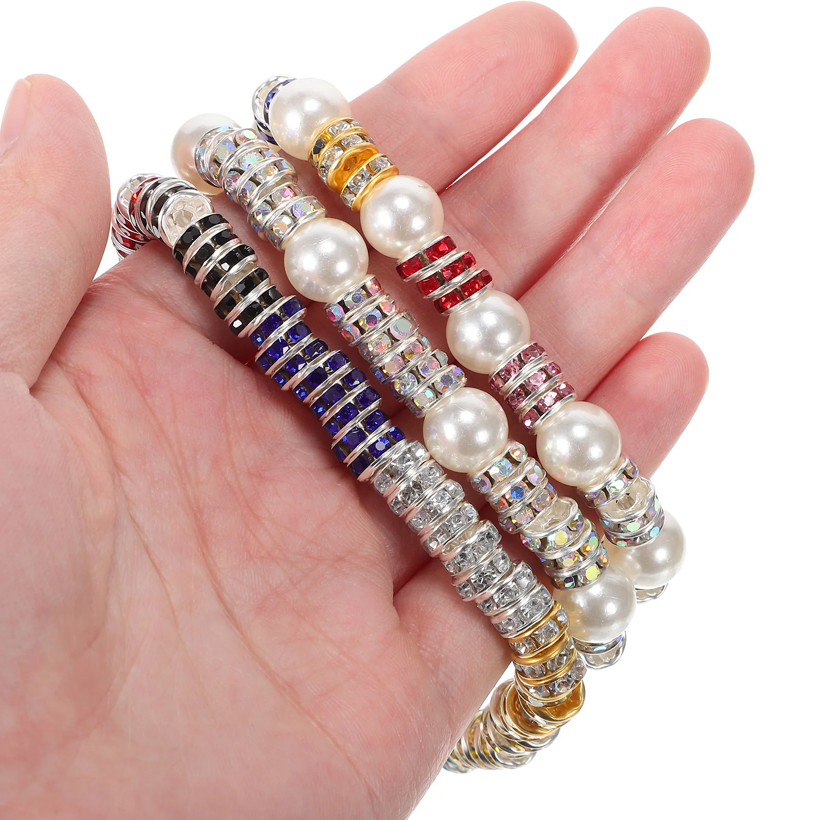 

Rhinestone Bead Set Spacer Beads for Jewellery Making Bracelet Spacers Pen Jewelry Loose Charm Multi-colored