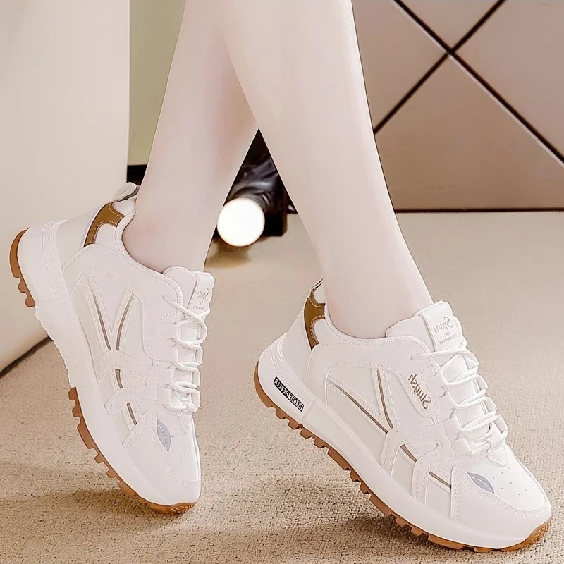 Women's Sporty Casual Shoes Spring 2026 Lightweight Sneakers for Women Thick Bottom Heightening Running Shoes Mesh Single Shoes