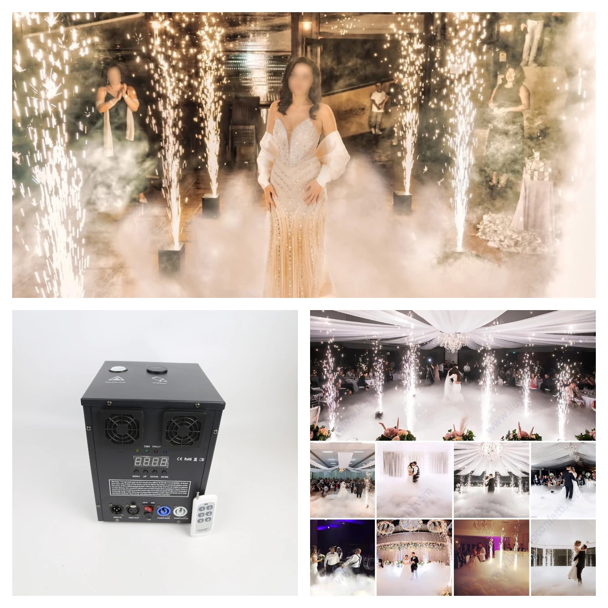 600W 700W Cold Spark Firework Machine Ti Powder DMX 512 Remote Control Fountain Sparkular Machine For Concert Wedding
