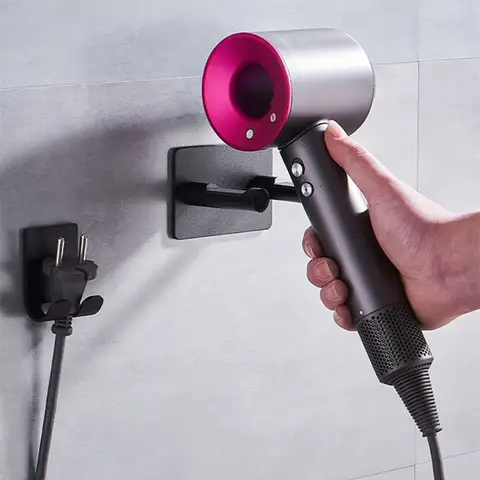 방수 벽걸이형 헤어드라이어 정리함 공간 절약형, 내구성이 뛰어나 엉망이 없는 욕실에 이상적, 헤어드라이어 홀더