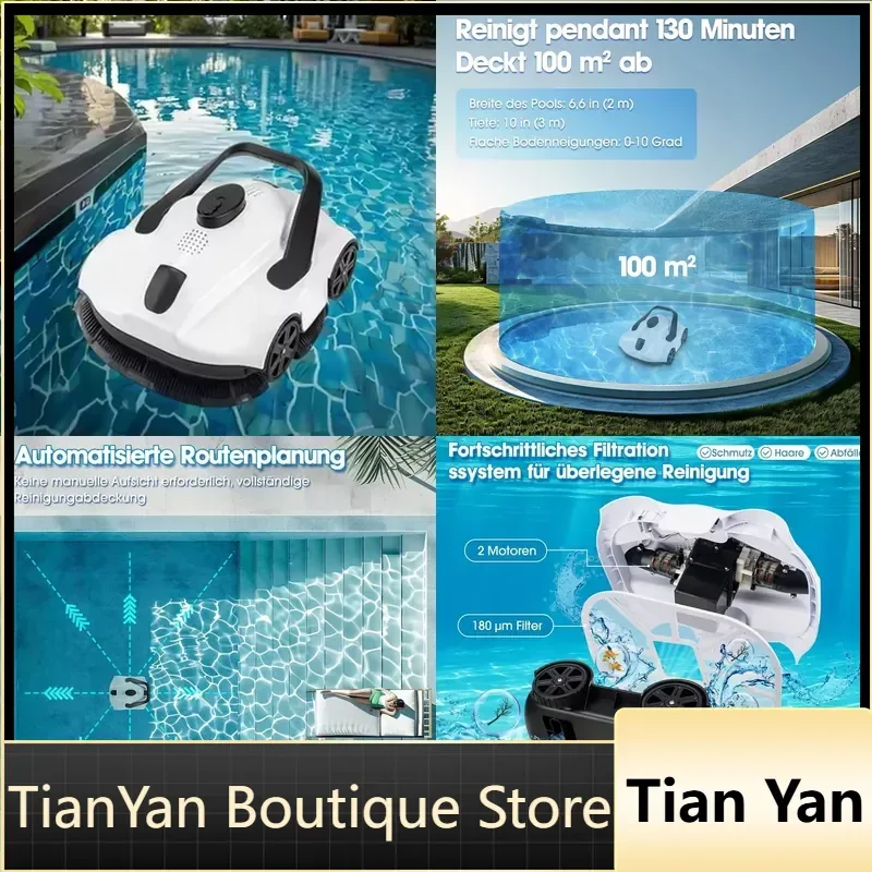 EE1 Cordless Cleaning Robot for Above-Ground Pools with Dual-Drive Motors and Smart Self-Parking