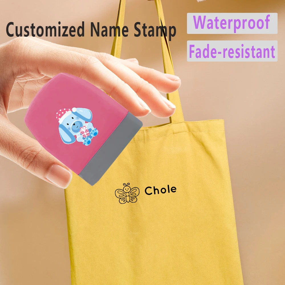 Creative Blue Puppy Crystal Sticker Pattern Customizable Name Seal Fadingldentify Your Belongings with Customized Labels