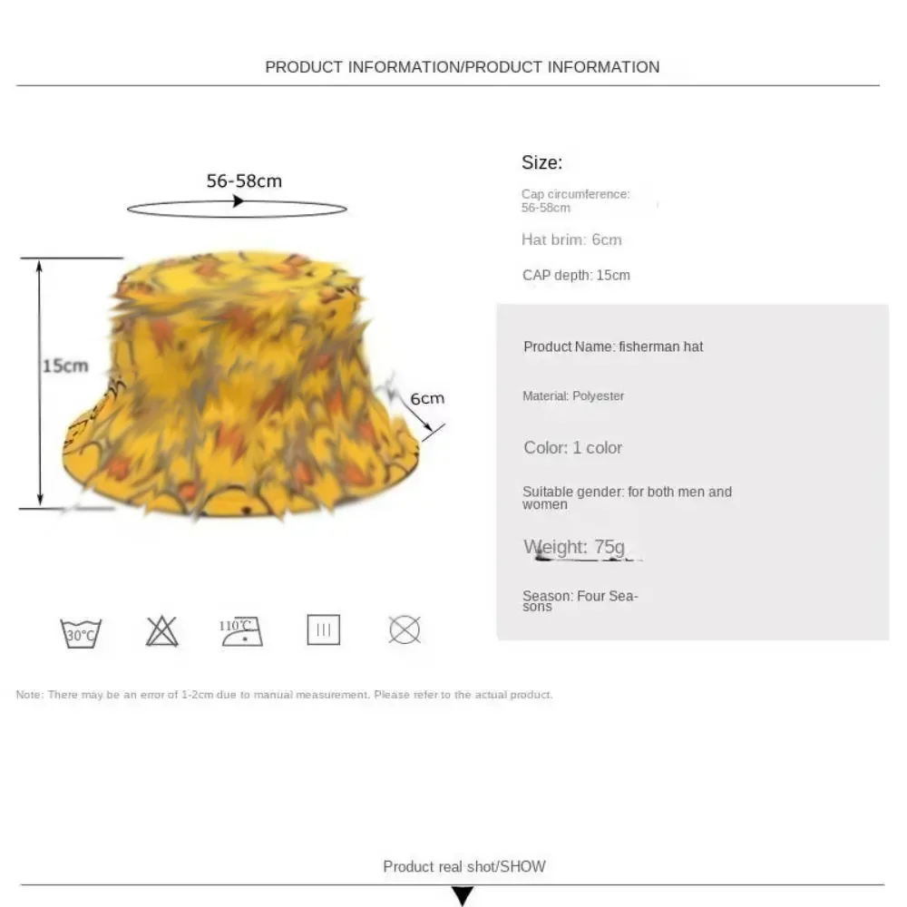 1PC Double Sided Yellow Duck Fisherman\'s Hat Trendy Design Versatile Style Outdoor Casual Hat Yellow Duck Pattern UV Protection