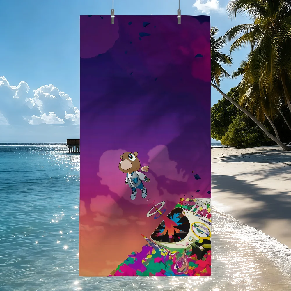 Singer K-Kanye W-West Towel Sports Quick Dry Travel Camping Sandproof Soft Light Large Beach Towel