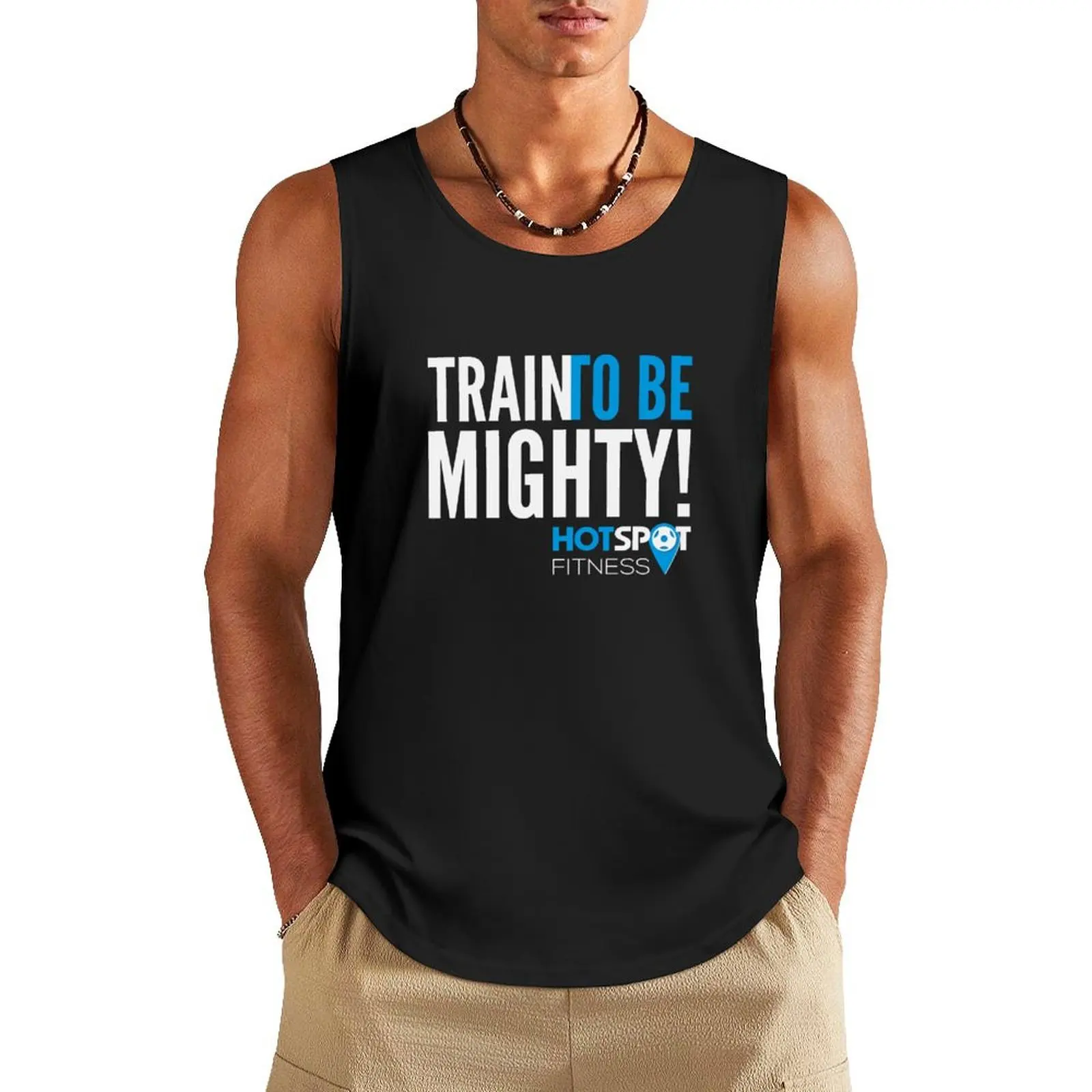 

Мужская майка с надписью Train to be MIGHTY. Мужские спортивные рубашки без рукавов.