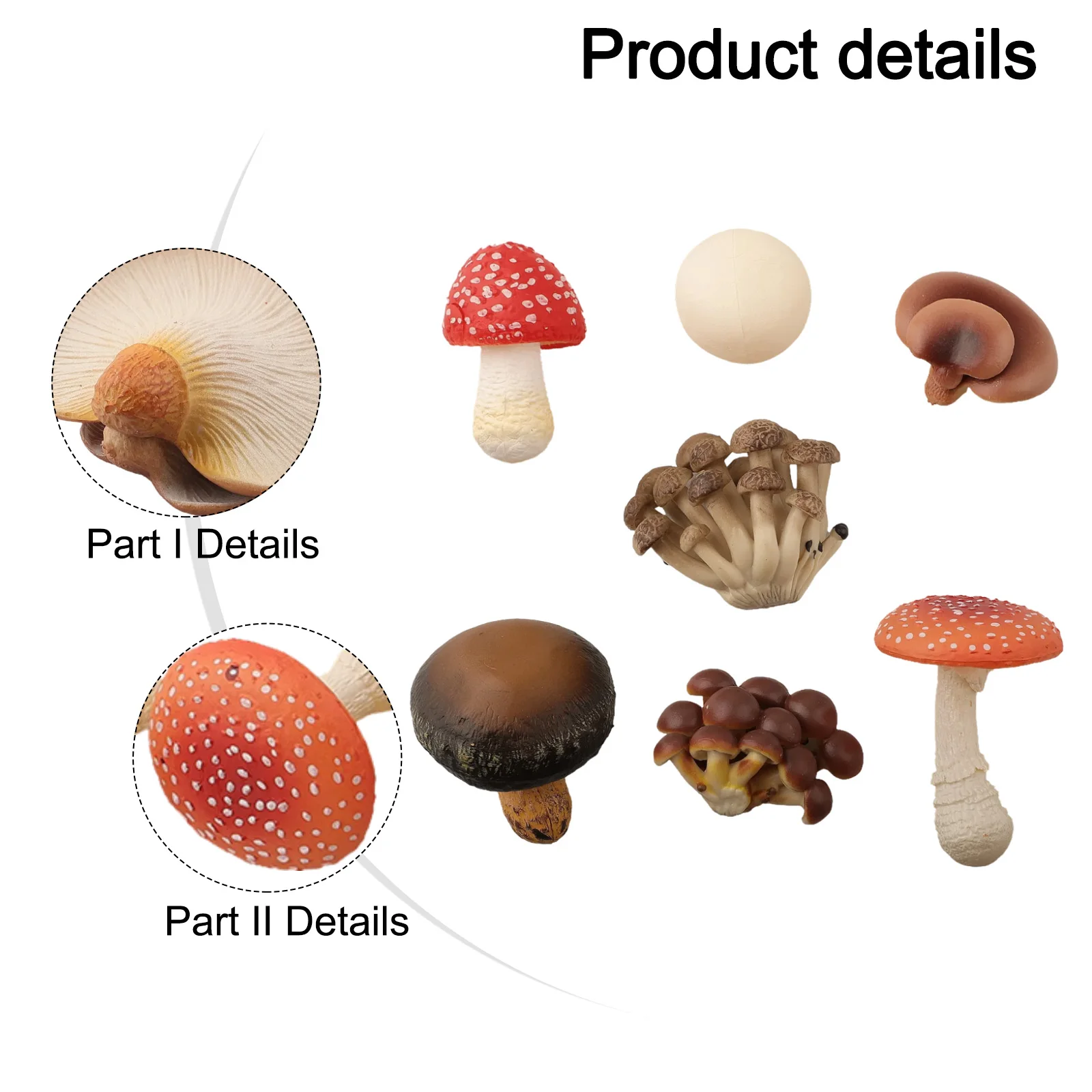 Model Simulation Fungi Mini Mushroom Figurines Garden Decoration Mushrooms Matsutake Oyster Landscape Miniature Model Garden