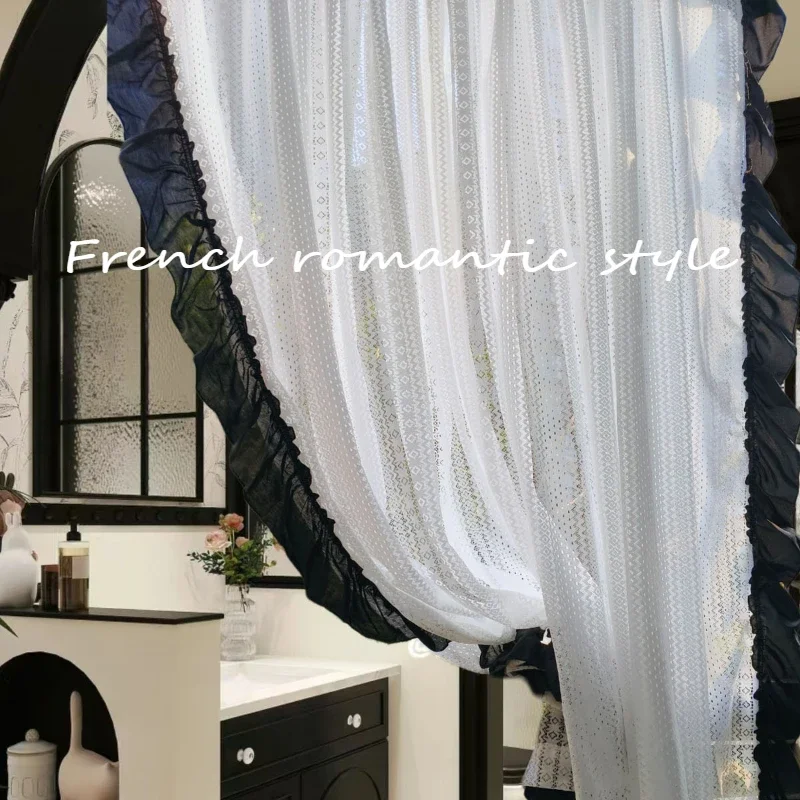 French Light Luxury Lace Retro Tulle Curtains for Living Room Bedroom Dining Study Grace Romantic Vertically Decor Custom Size