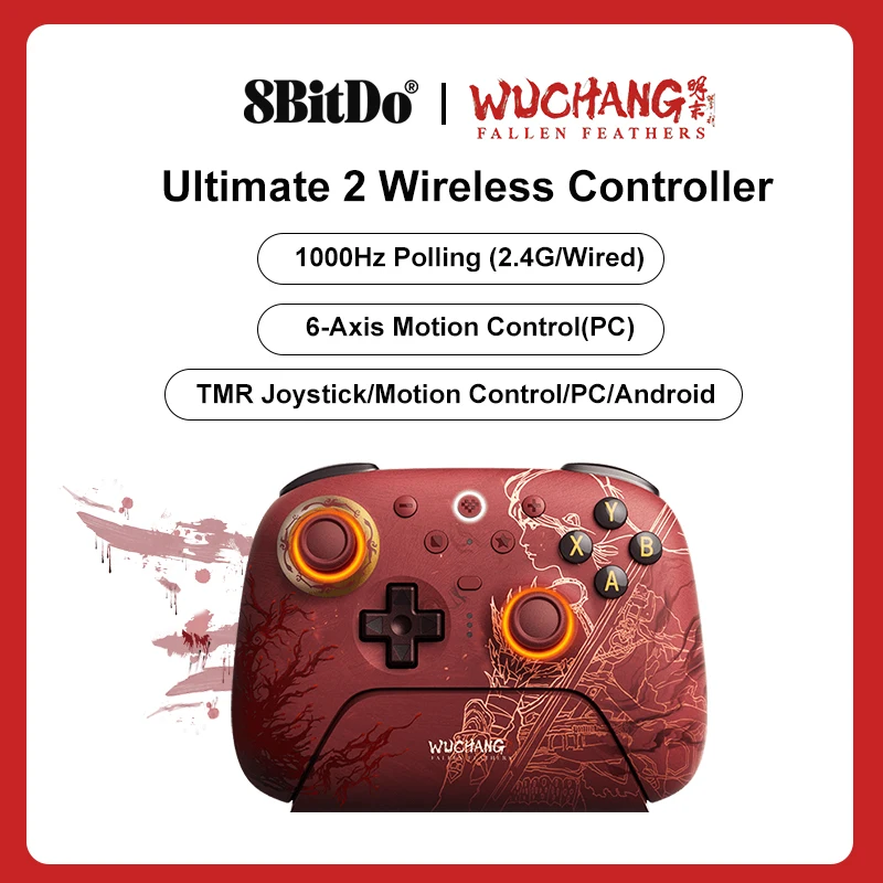 

8BitDo Ultimate 2 WUCHANG, TMR Joystick & Hall Effect Triggers Controller with Charging Dock for PC, Windows 10, 11, Android