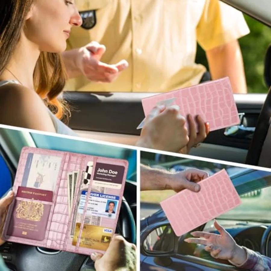 Car Registration and Insurance Holder, Vehicle Glove Box Car Organizer with Magnetic Closure for Documents, Cards, License Car - view 3