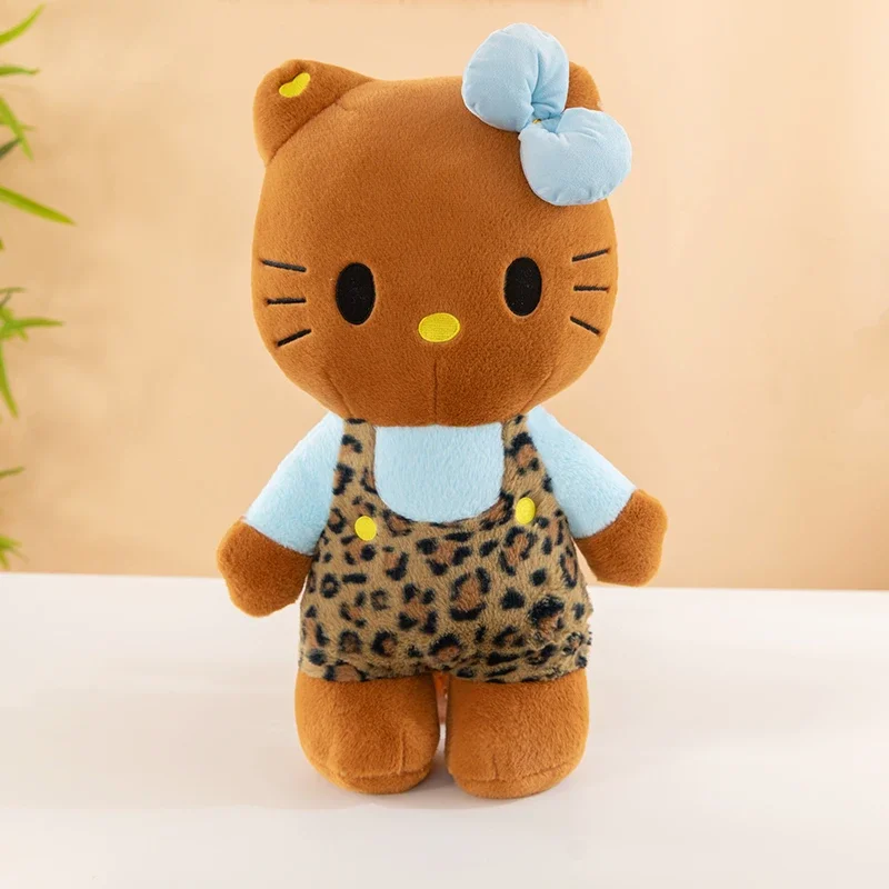 Neue Sanrio kawaii 80 cm Leopardenmuster Hallo Kitty Katze Plüschtier Füllen Tiere Kinder Weihnachtsgeschenk Innendekoration Puppe