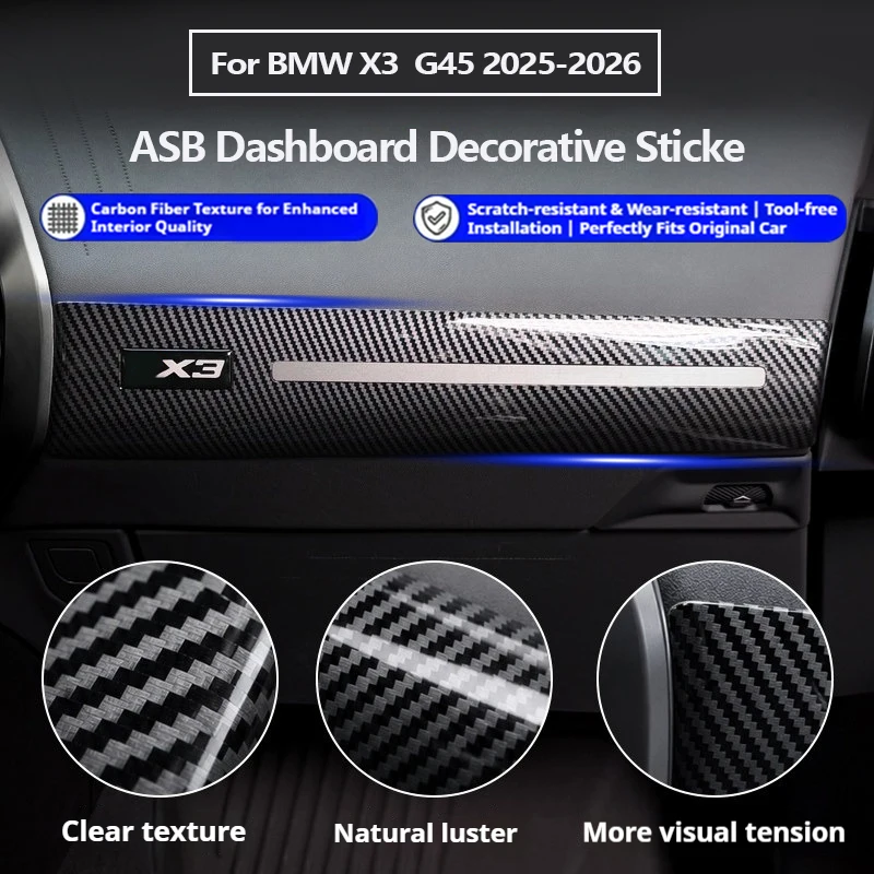 ASB Carbon fiber For BMW X3 G45 2025-2026 Car for the passenger-side decorative panel of the center console Interior accessories