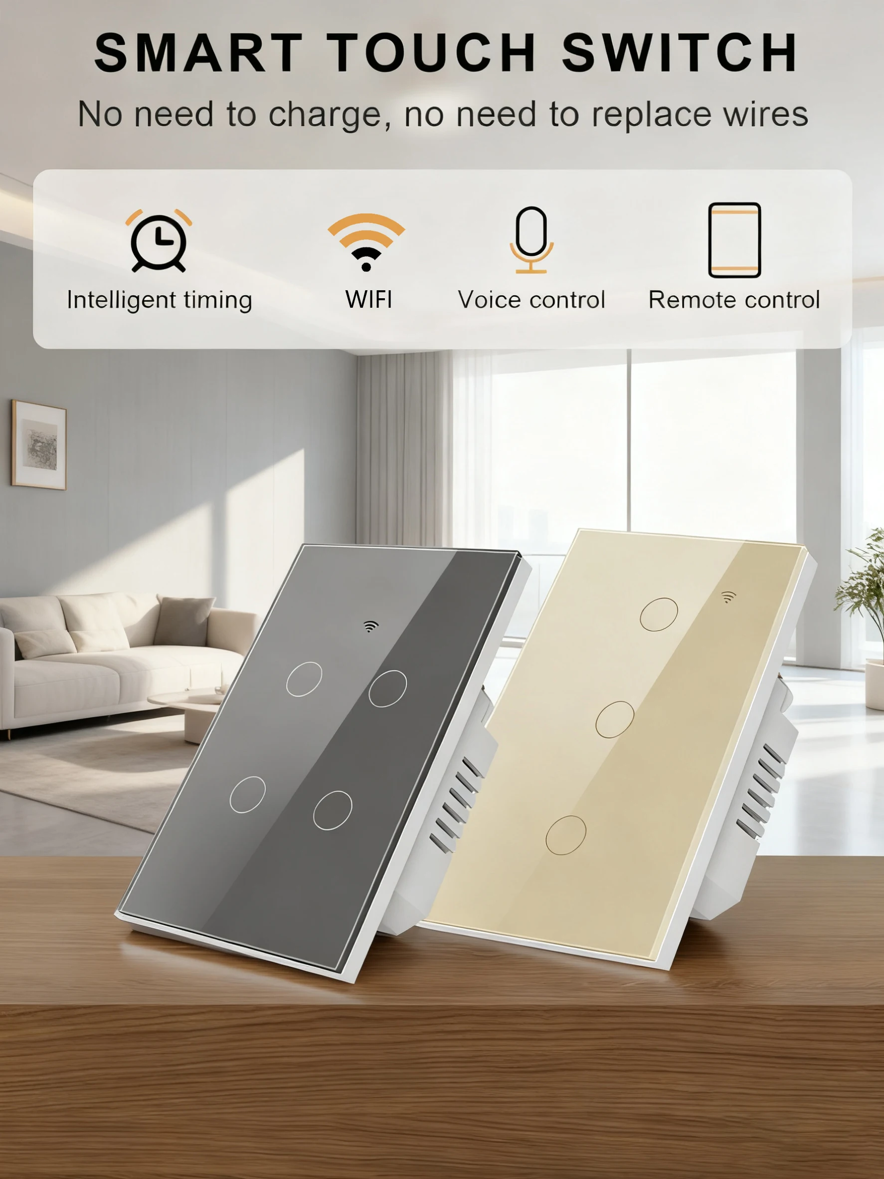 Smart Wi-Fi light switch, controlled via smartphone, compatible with Alice, Alexa and Google, for smart homes, single-button