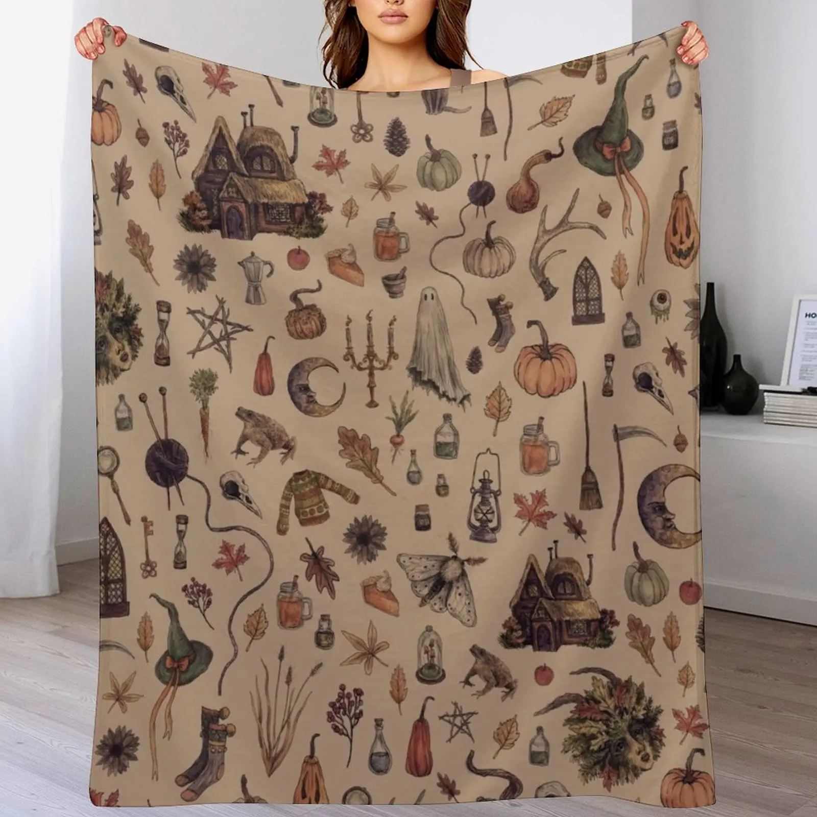 Rustic Brown Cozy Crone Throw Blanket Soft Breathable Blanket for Night Sleeping