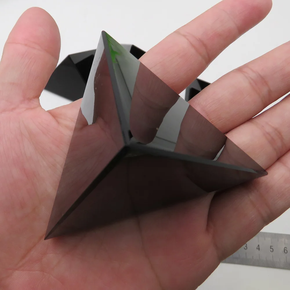 

Natural Black Obsidian Crystal Tetrahedron Pyramid Reiki Polished Handmade Pyramid Naturelle Cristaux Healing 6-7cm