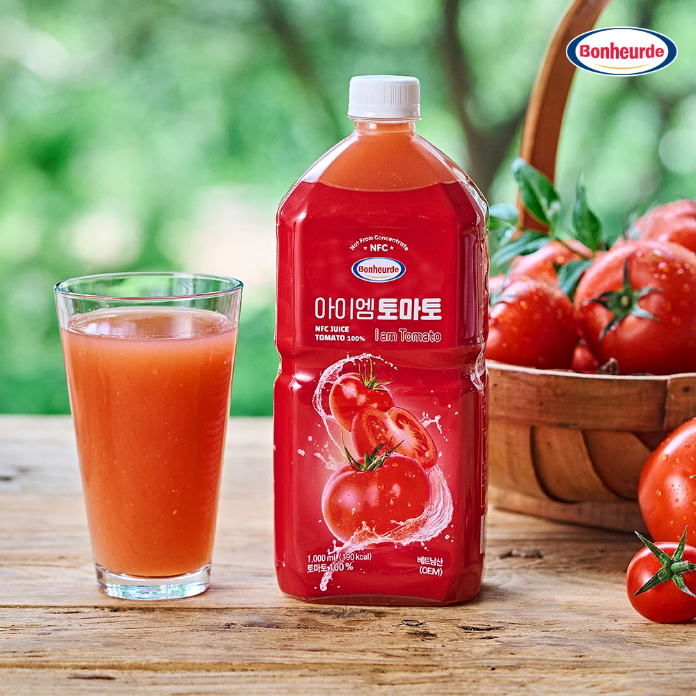 [100% عصير Nfc] Bonelad I'm عصير الطماطم المركز 1 لتر (1 زجاجة / 2 زجاجات / 3 زجاجات / 6 زجاجات)