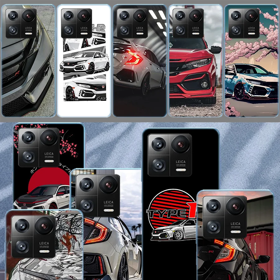 JDM Type R Civic Sport Car Cases Phone For Xiaomi Mi 13 12 12T 12X 11 Ultra 11T 11i 10 Lite 10T Pro 9 9T 8 CC9E 6X 5X A3 A2 A1 S