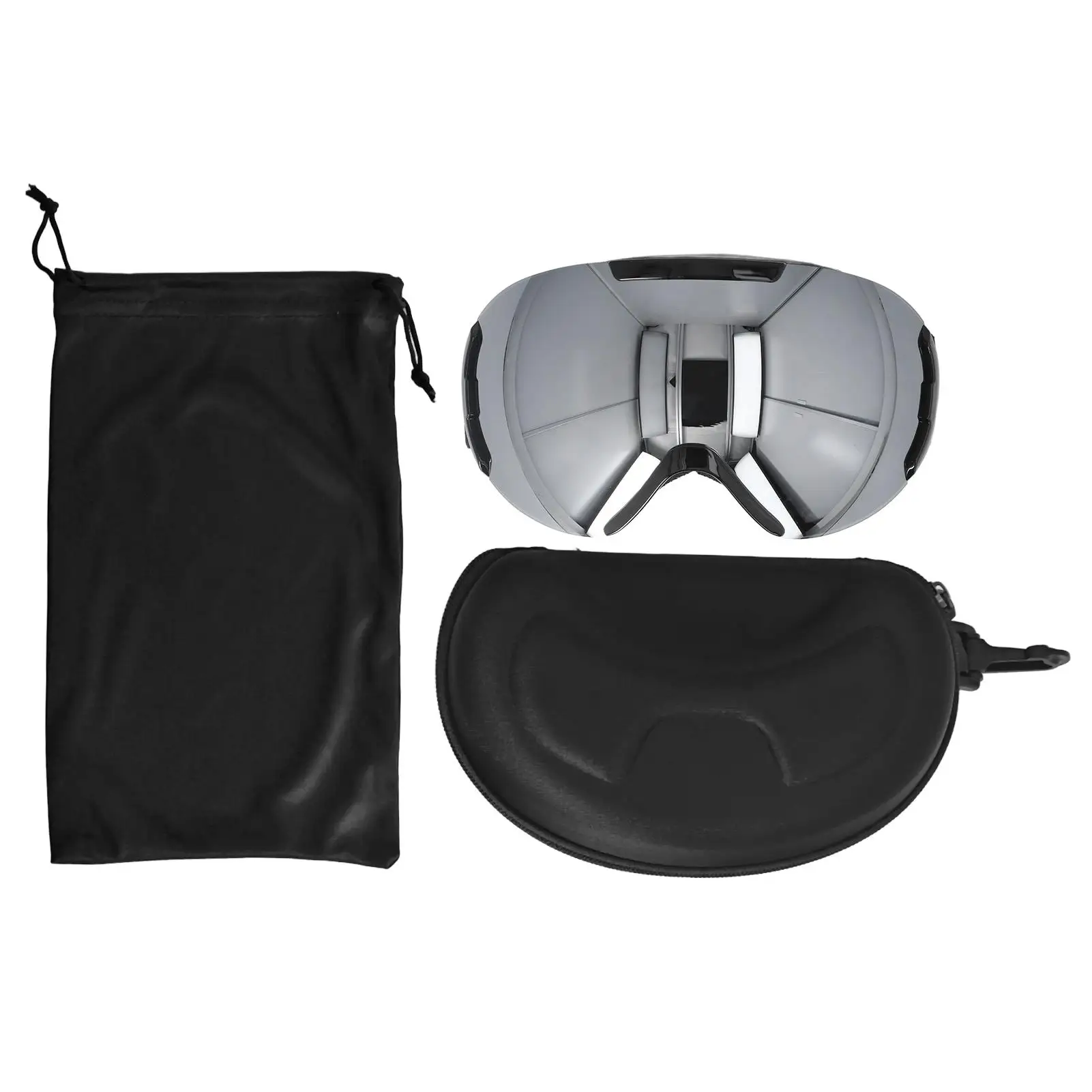 Adjustable Frameless Ski Goggles | Anti Fog Double Layers | PE Coated Lens | For snowmobiling Accessories