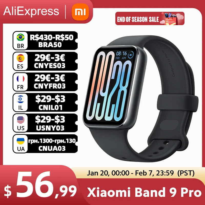 Global Version Xiaomi Smart Band 9 Pro 1.74'' display with 2.5D cover glass Supports 150+ sports Up to 21 days of battery life