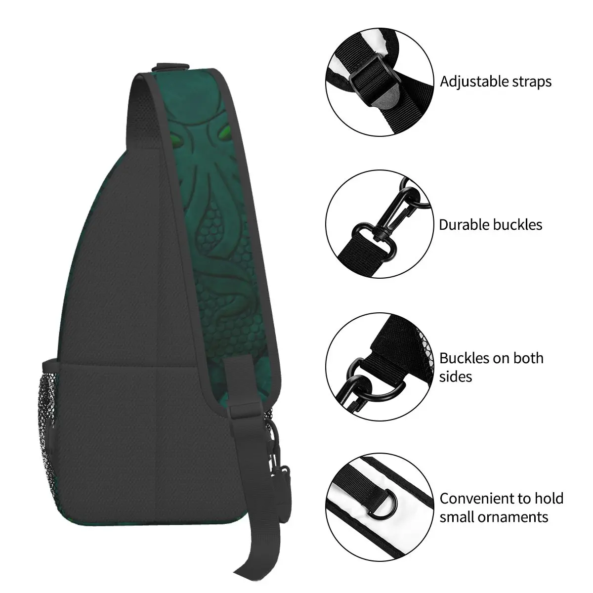 The Call Of Cthulhu Small Sling Bag Chest Crossbody Shoulder Backpack Outdoor Hiking Daypacks Mythos H. P. Lovecraft Men Women