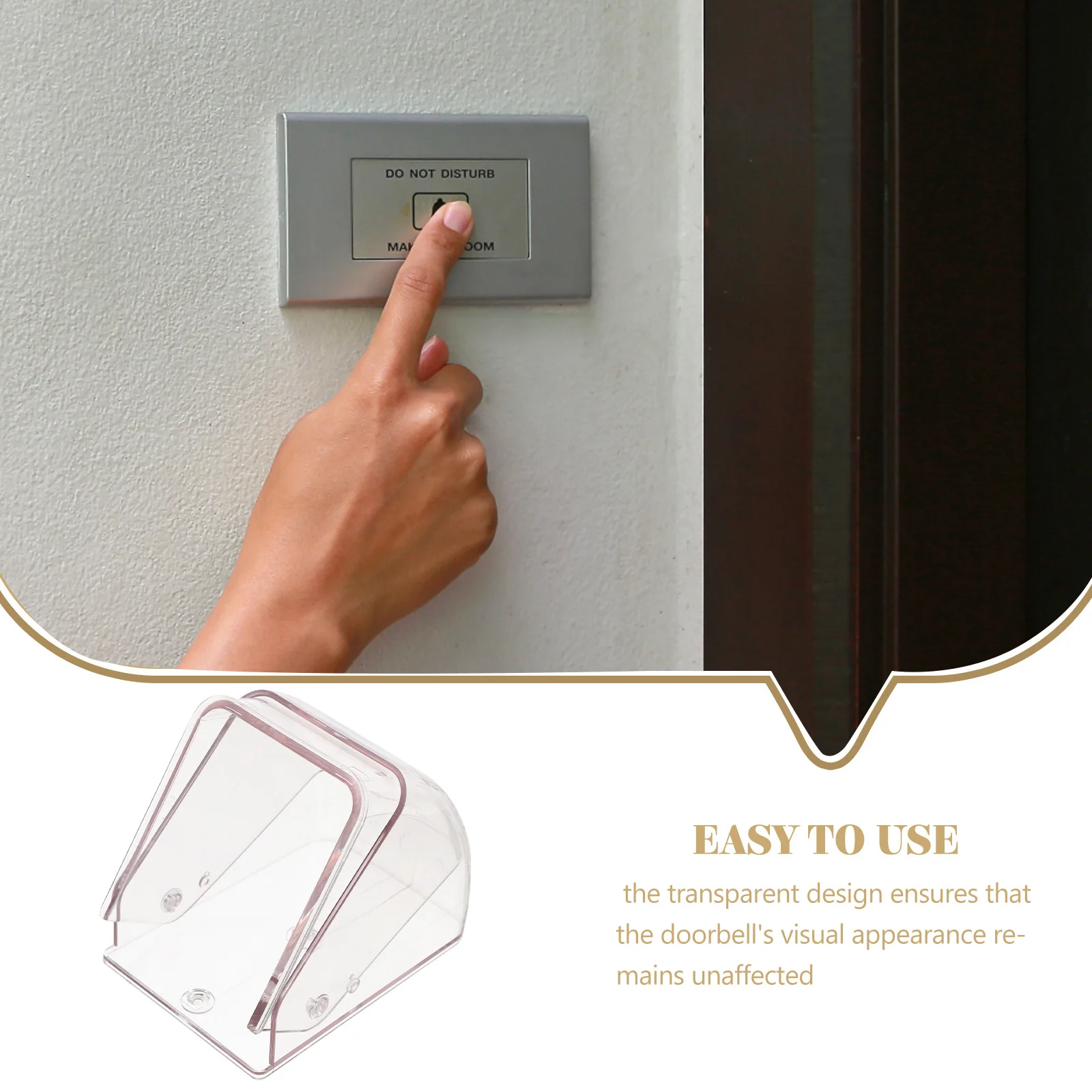 

Wireless Doorbell Rain Cover Waterproof Transparent PC Material Outdoor Durable Sun Protection Easy Installation Door Bell Push