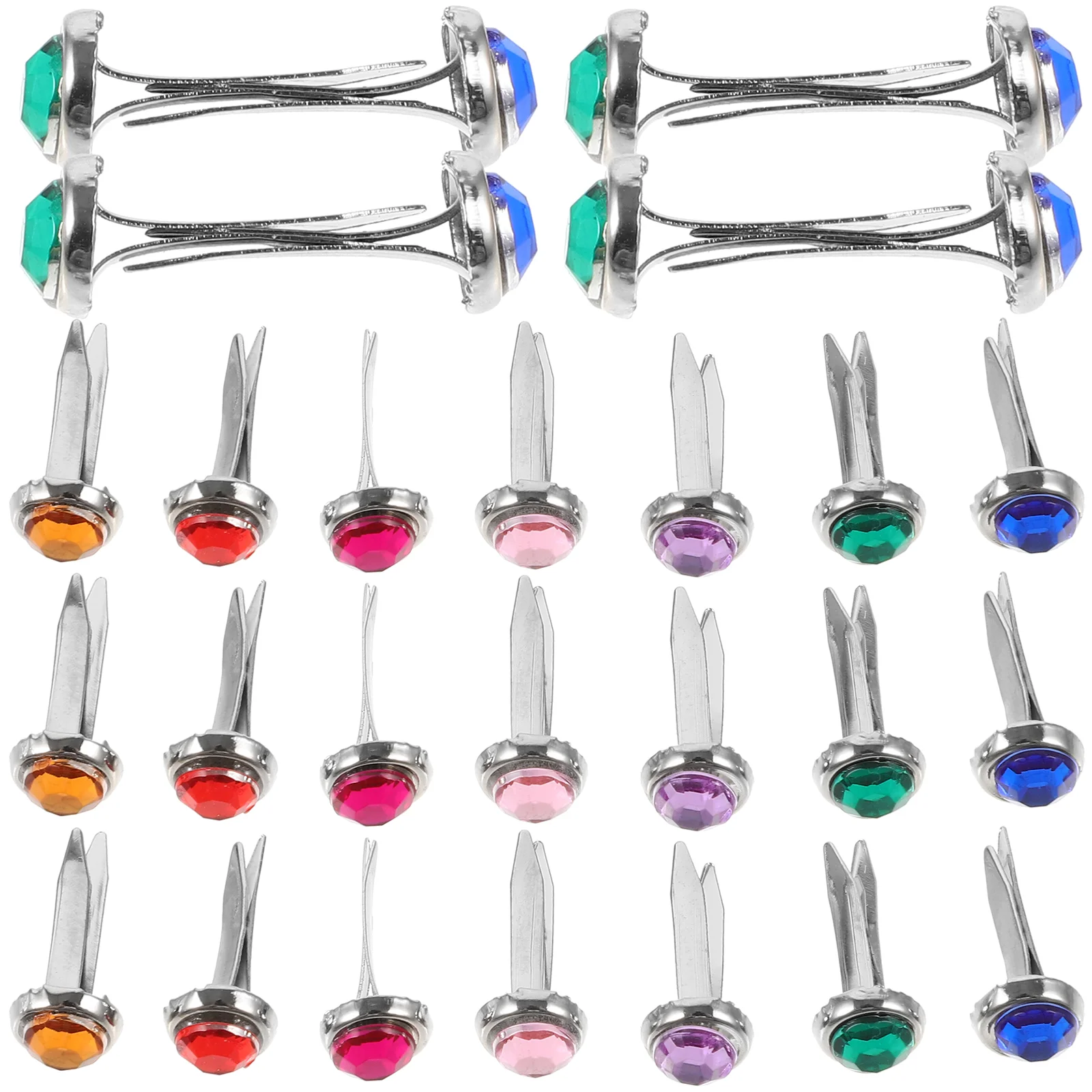 

50 Pcs Color Croissant Nail Fake Nails Paper Fasteners Brads for Crafts Small Handcraft Mini Accessories