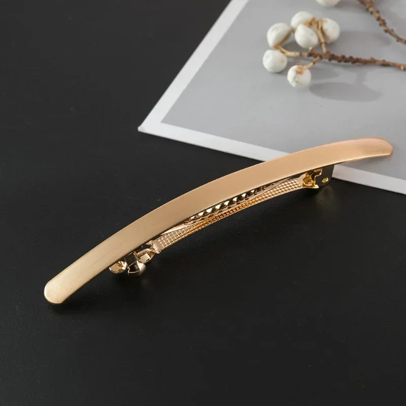 Gold Sliver Korean Spring Hair Clip Elegant Vintage Barrette Back Head Simple Style Hair Clip Women Hair Styling Accessories