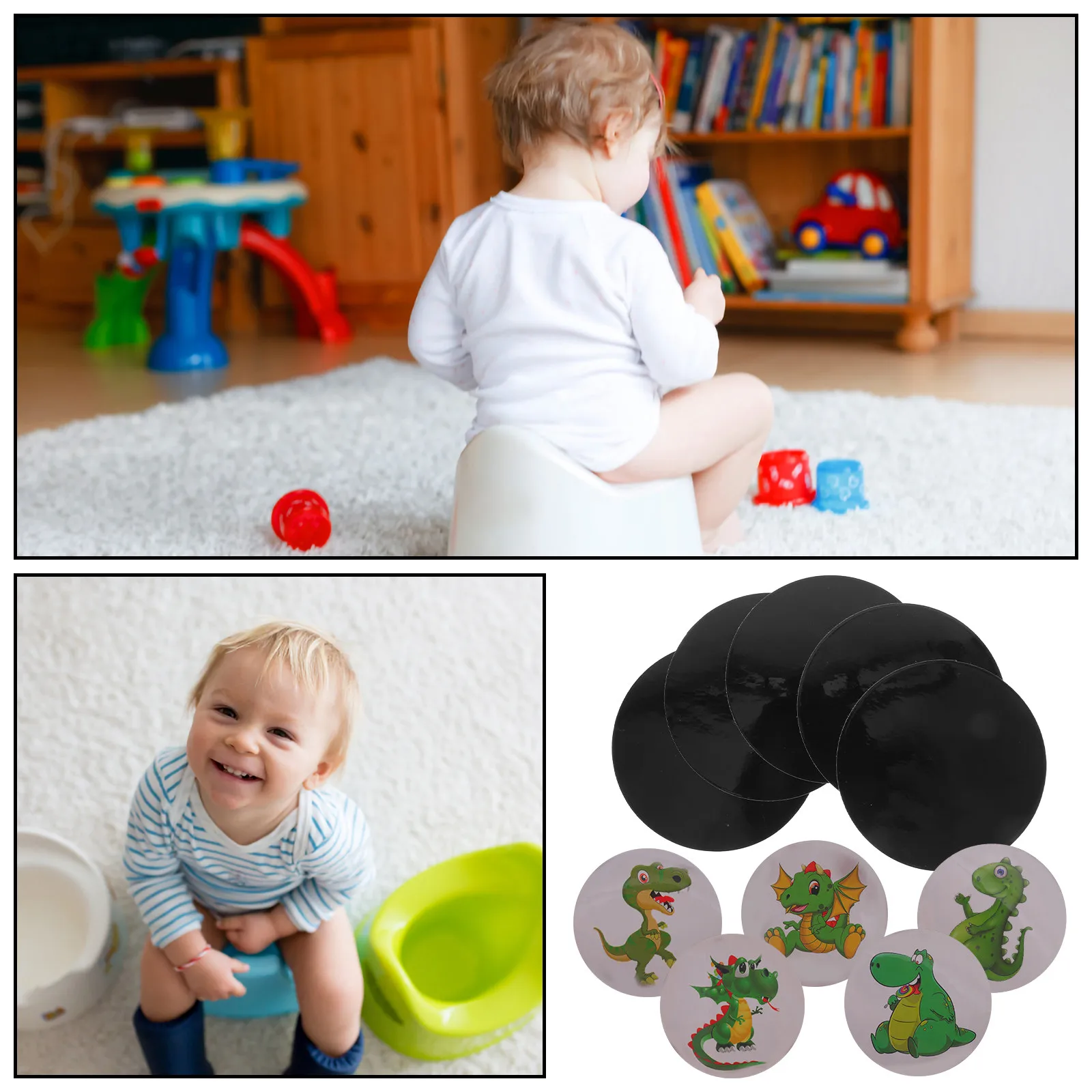20Pcs Temperature Changing Potty Stickers for Toddler Potty Training Cartoon Animal Design Heat Activated Toilet Training