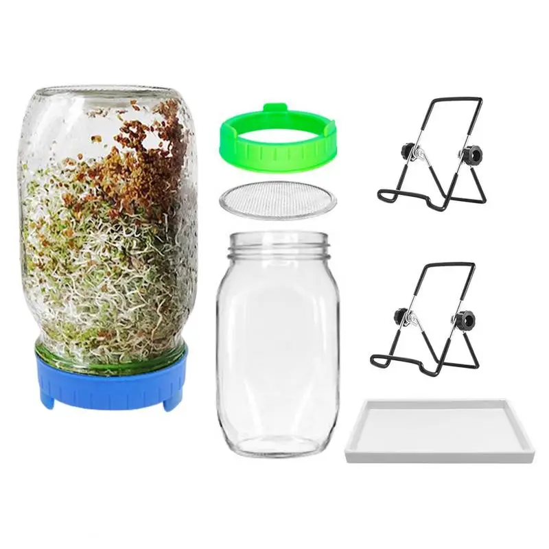 

Sprouting Jar Kit Organic Healthy Fresh Wide Mouth Mason Jar Seed Sprouting For Mason Bean Growing Kit With Stainless Steel