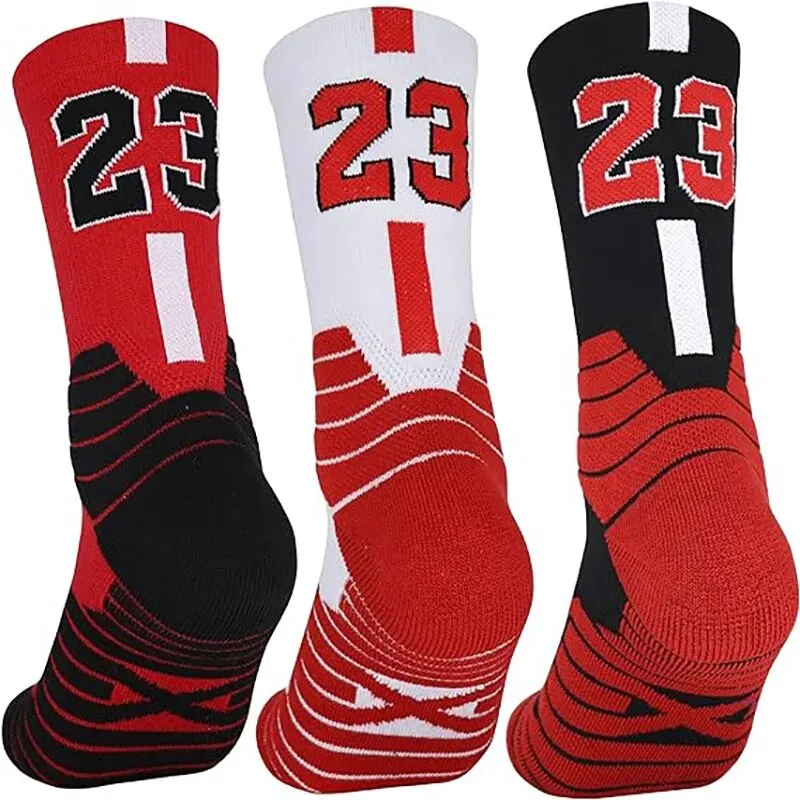 Men's Basketball Socks Number Sports Socks Thickened Towel Bottom Outdoor Cycling Running Basket Child Adult Calcetines Socks